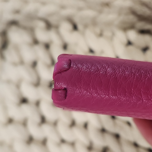 AUTH TORY BURCH MARION HOT PINK LEATHER WALLET - Picture 7 of 8